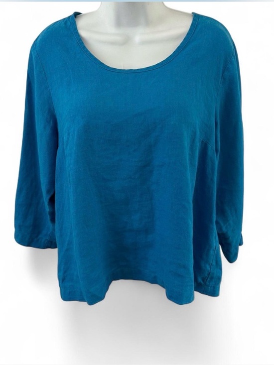 unbranded Tops - Women's Teal Scoop Neck linen Top